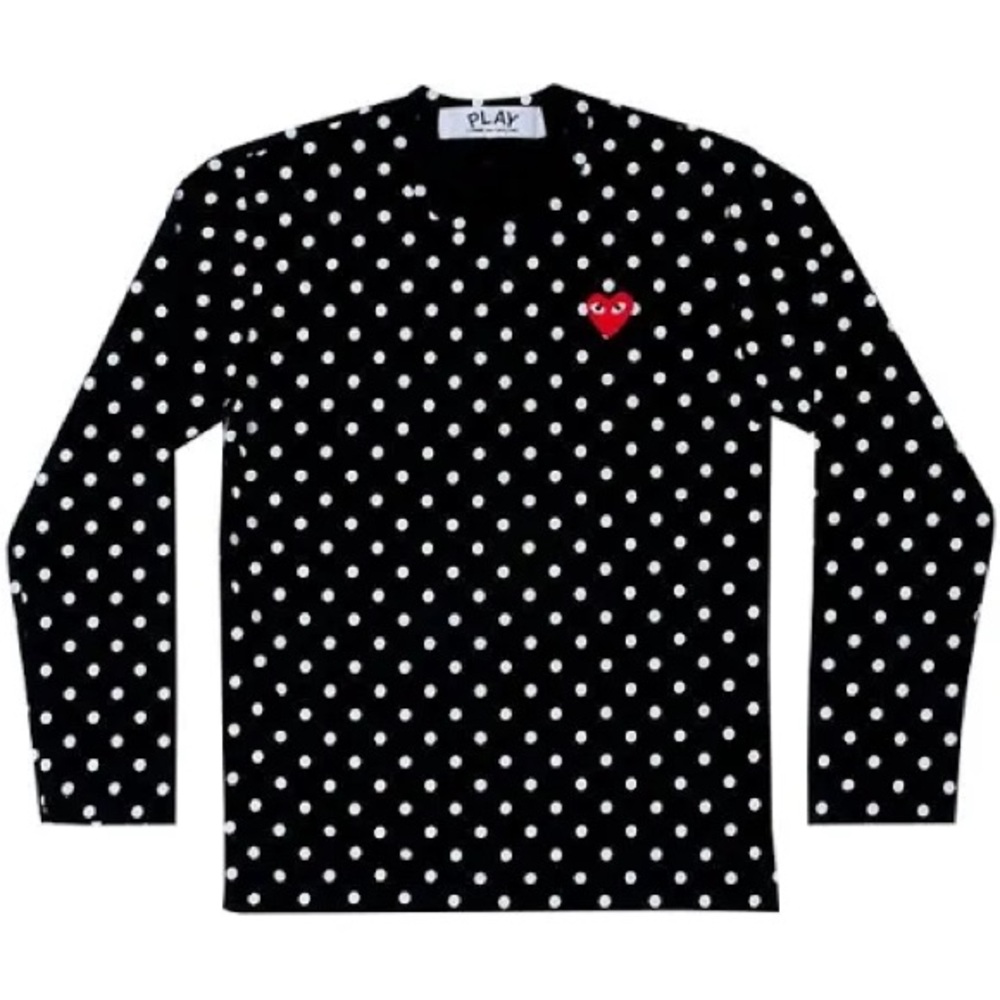 Black Polka Dot Long Sleeve Shirt